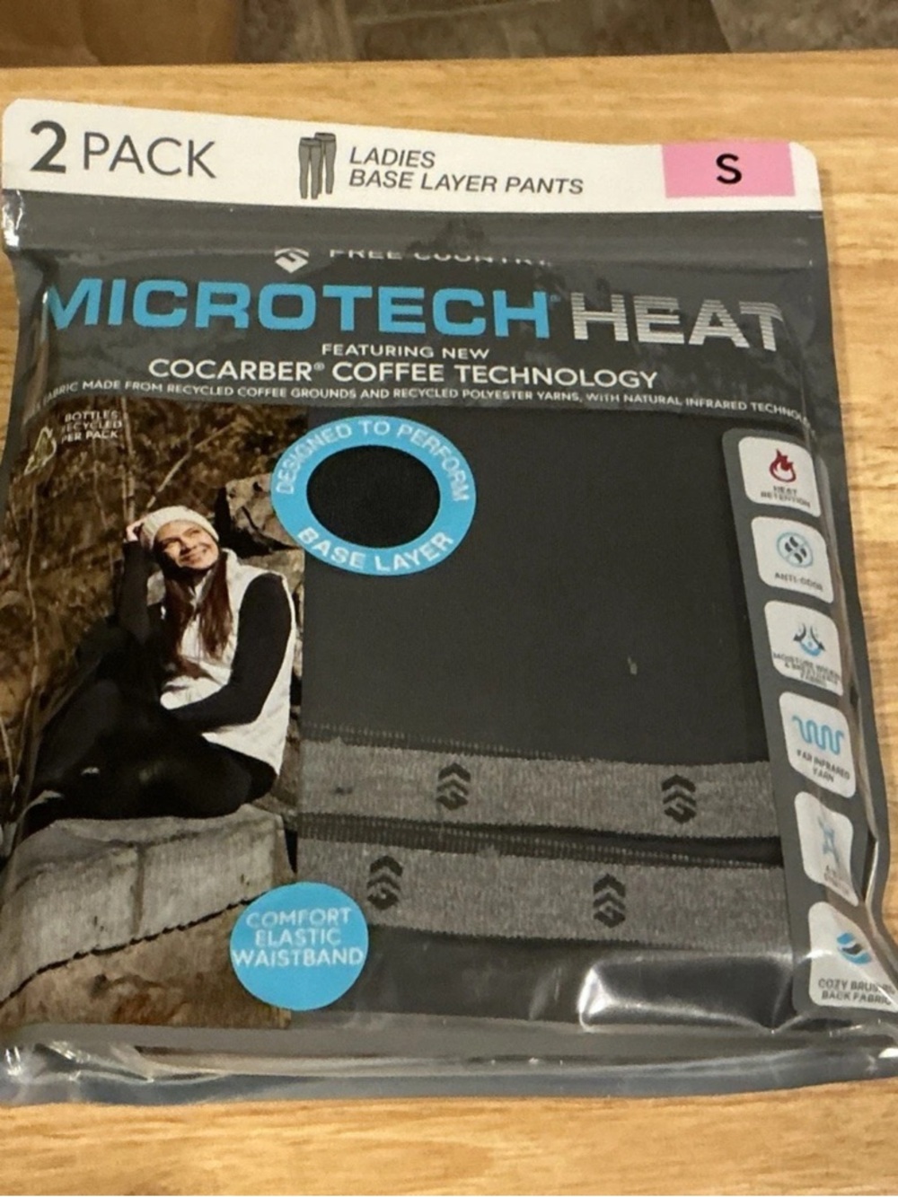 Free Country Womens Microtech Heat Base Layer Pants 2 Pack Size S NIP
